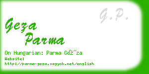 geza parma business card